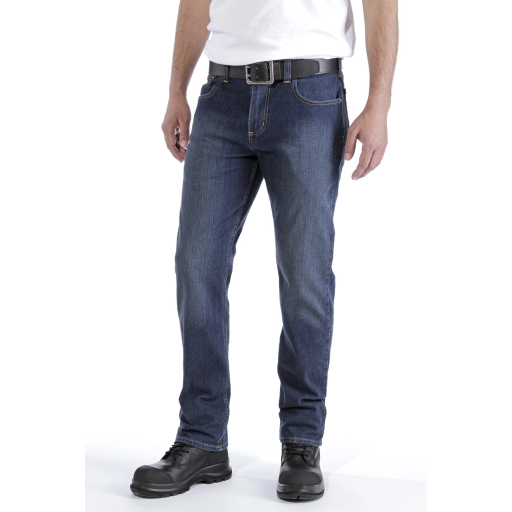 Carhartt WIP Mens Rugged Flex Relaxed Straight Cut Denim Jeans - Navy - Size 34W/34L